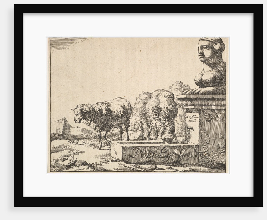 Sheep, from a set of 16 plates, 1664 by Marcus de Bye