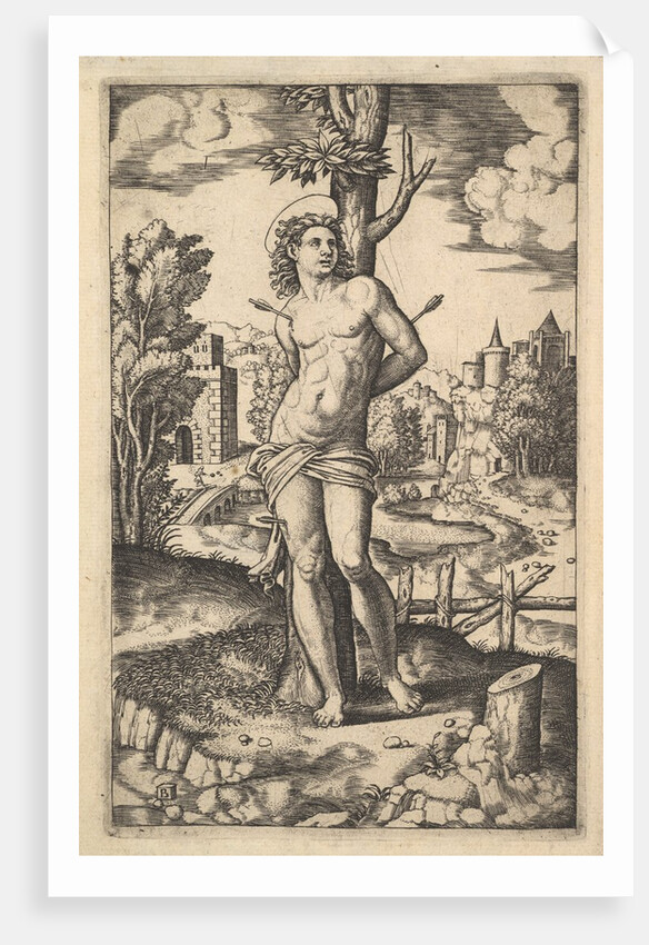 Saint Sebastian tied to a tree pierced by arrows, 1530-60 by Master of the Die