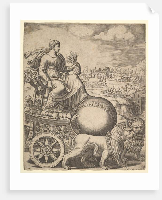 Cybele in her chariot drawn by two lions, 1530-60 by Master of the Die