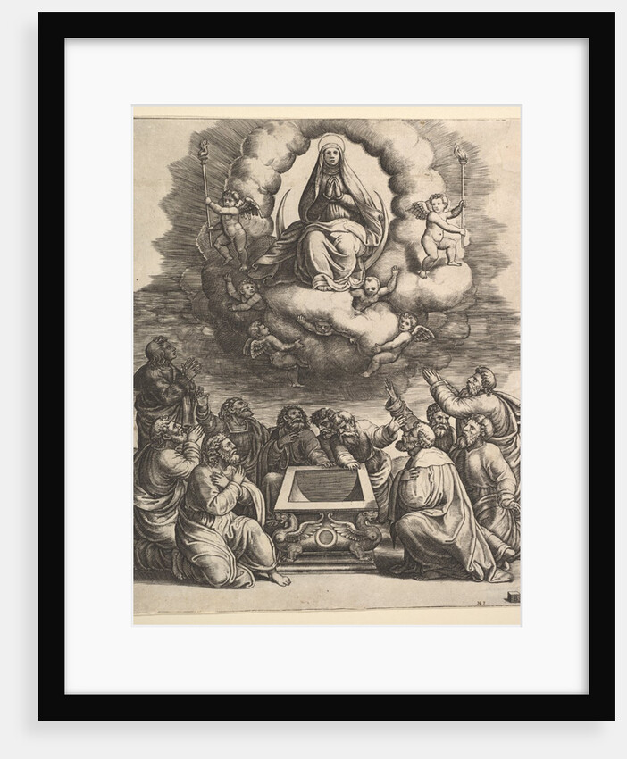 The Assumption of the Virgin, below the apostles surround the tomb, 1530-60 by Master of the Die