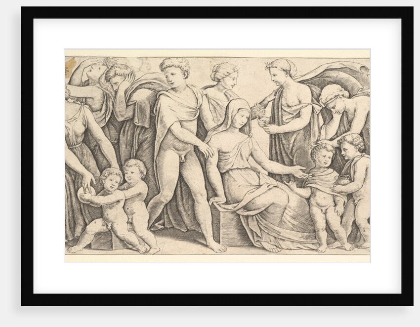 The wedding of Jason and Creusa, at left Medea takes her children, 1530-60 by Master of the Die