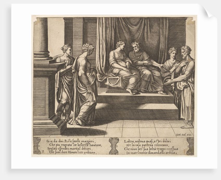 Plate 3: Psyche's two sisters are married to kings, from 'The Fable of Psyche', 1530-60 by Master of the Die