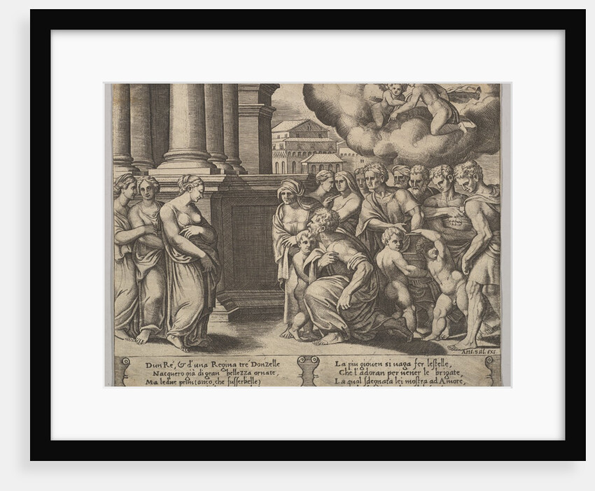 Plate 2: the people rendering divine honors to Psyche, from 'The Fable of Psyche', 1530-60 by Master of the Die