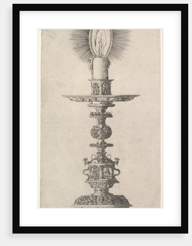Candlestick with Lighted Candle from: Insigne Ac Plane Novum Opus Cratero graphicum; Ein n…, 1551 by Mathias Zundt