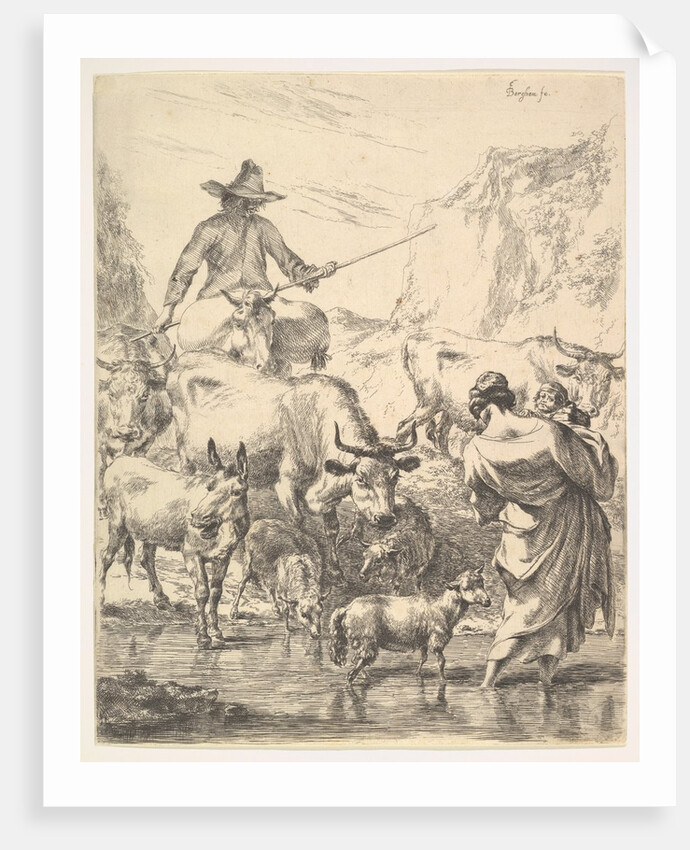 Le Troupeau Traversant Le Ruisseau by Nicolaes Berchem