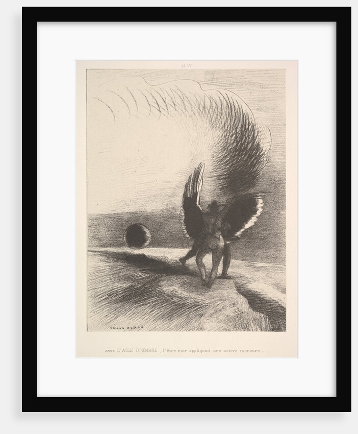 In the shadow of the wing, the black creature bit, 1891 by Odilon Redon