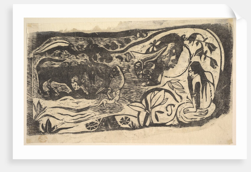 Woodcut with a Horned Head, 1898-99 by Paul Gauguin