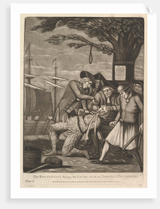 The Bostonians Paying the Excise-Man, or Tarring & Feathering, October 31, 1774 by Philip Dawe (attributed to)