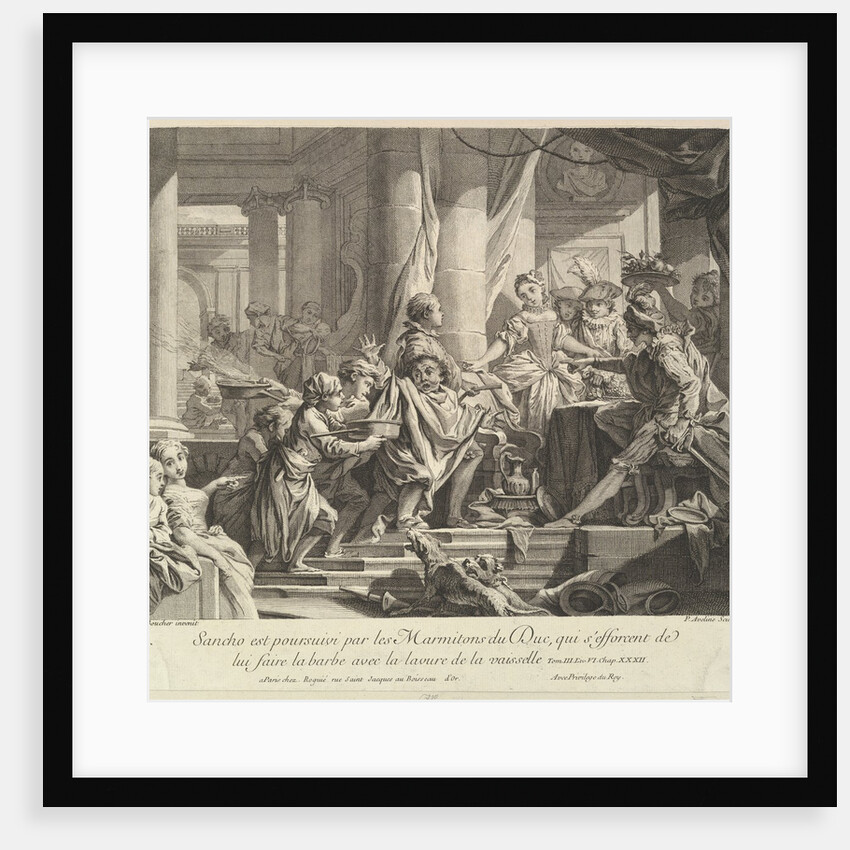 Sancho Pursued by the Kitchen Boys of the Duke, 18th century by Pierre Alexandre Aveline