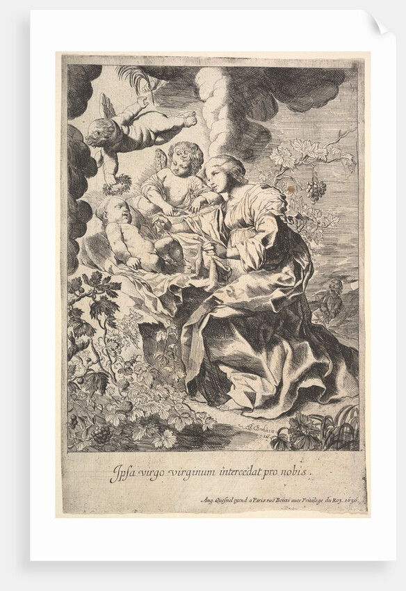 Virgin and child with angels, 1636 by Pierre Brebiette
