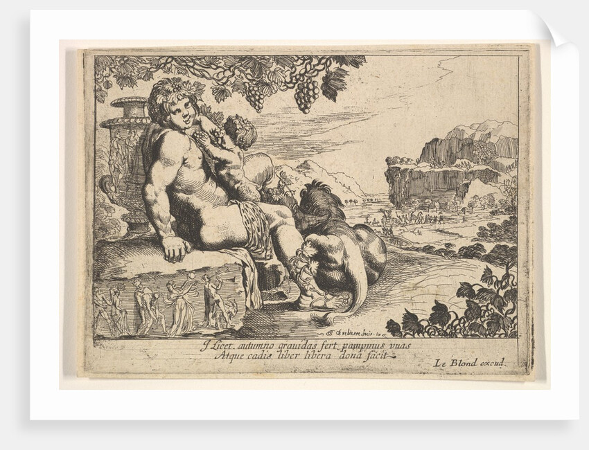 Bacchus, Satyr, and Lion, 1610-42 by Pierre Brebiette