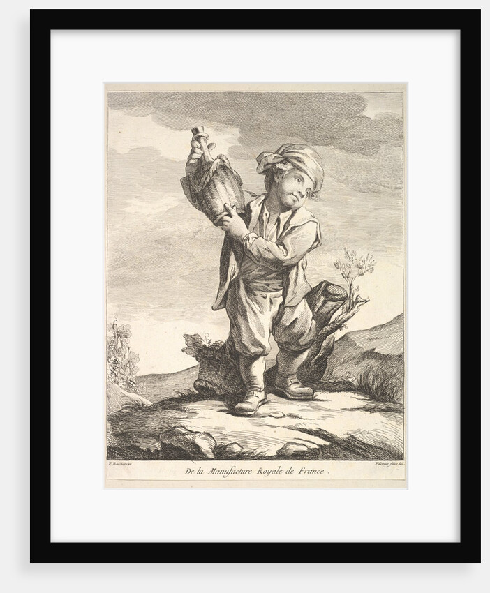 Little boy holding a vessel, from Premier Livre de Figures d'après les porcelaines de la M…, 1757 by Pierre Etienne Falconet