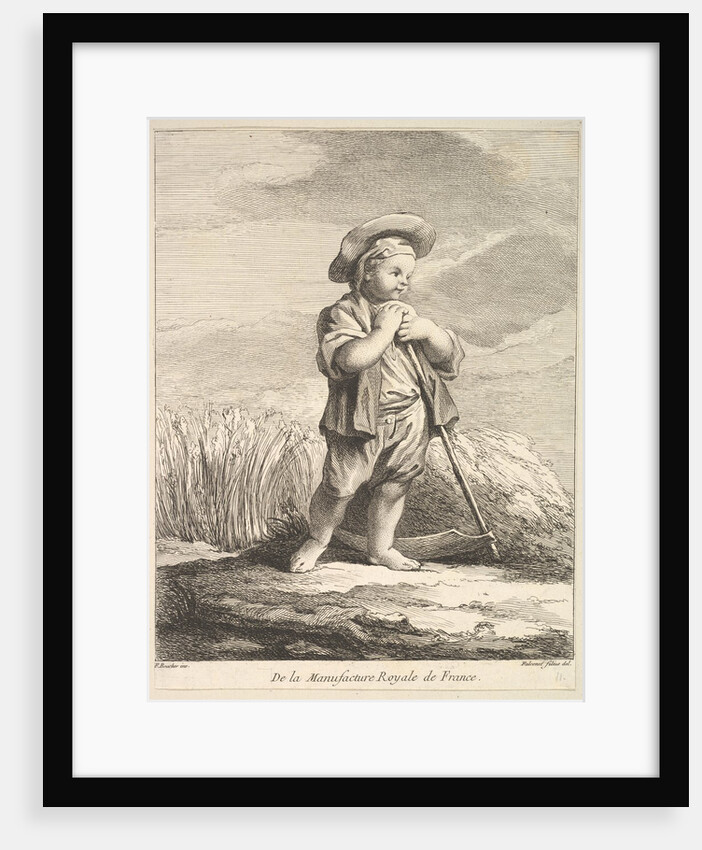 Little boy with a scythe, from Premier Livre de Figures d'après les porcelaines de la Manu…, 1757 by Pierre Etienne Falconet