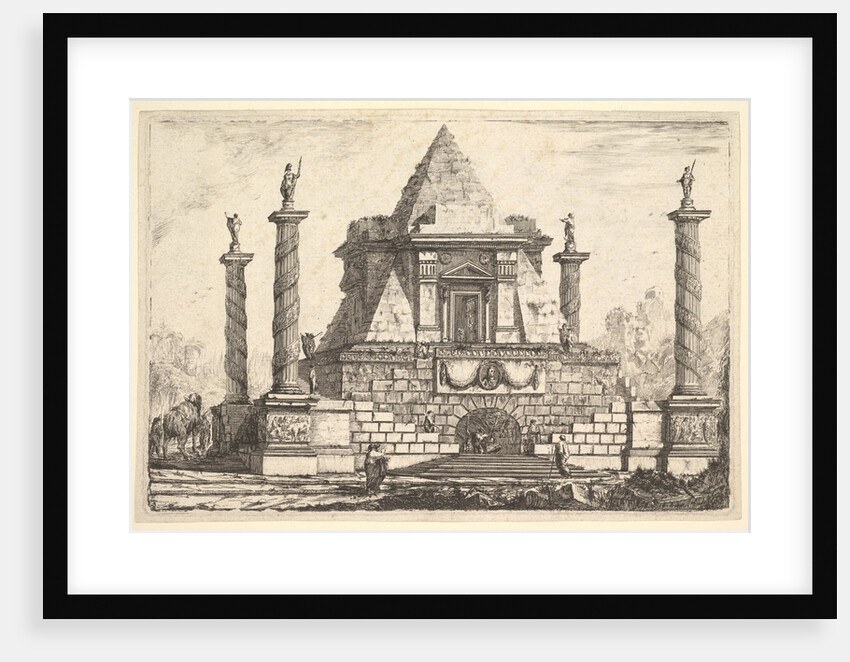 Imaginary Architecture with Camel and Figures, after Della Bella, 18th century by Pierre Moreau