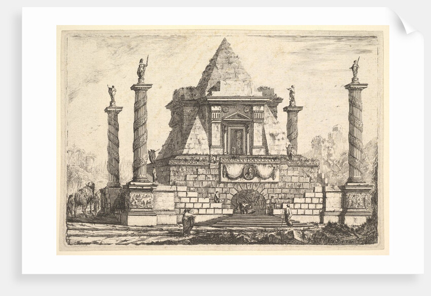 Imaginary Architecture with Camel and Figures, after Della Bella, 18th century by Pierre Moreau