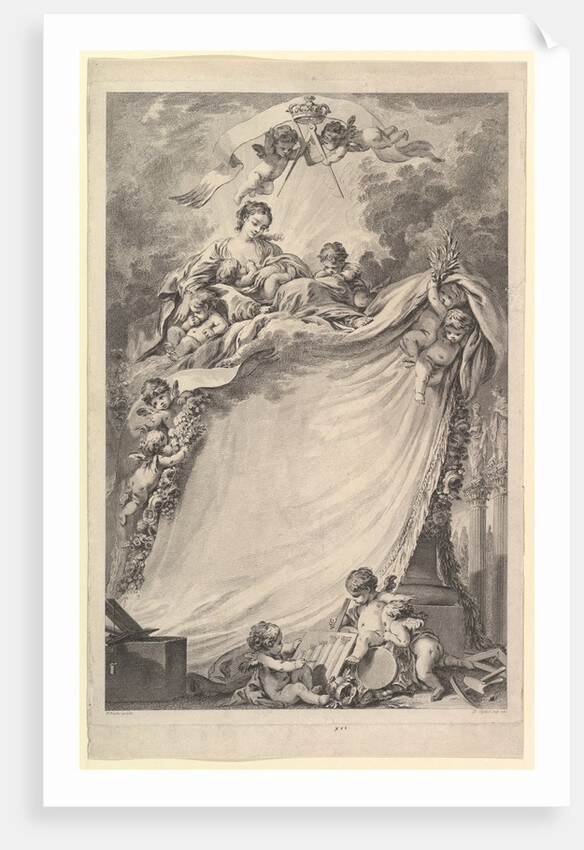 Diploma of Free Masons of Bordeaux, 1765-66 by Pierre Philippe Choffard