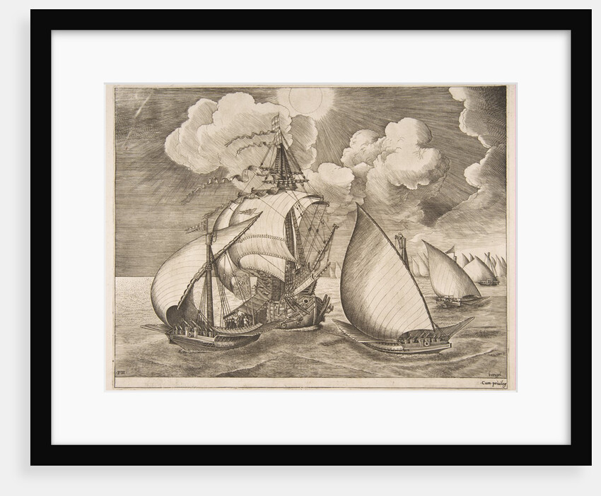 Fleet of Galleys Escorted by a Caravel from The Sailing Vessels, 1561-65 by Frans Huys
