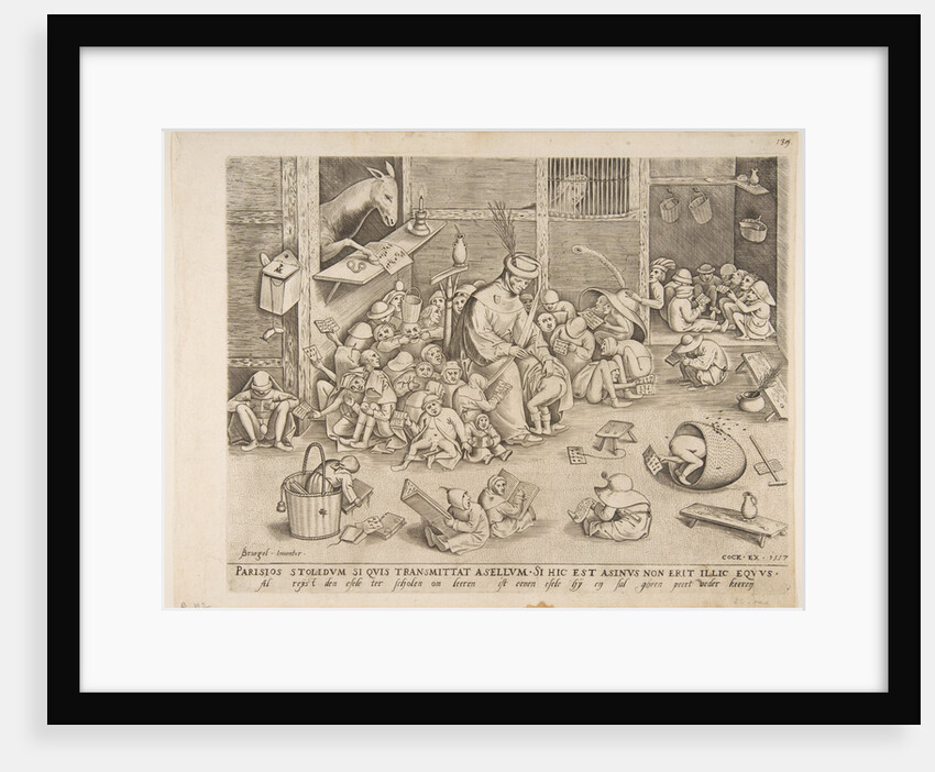 The Ass at School, 1557 by Pieter van der Heyden