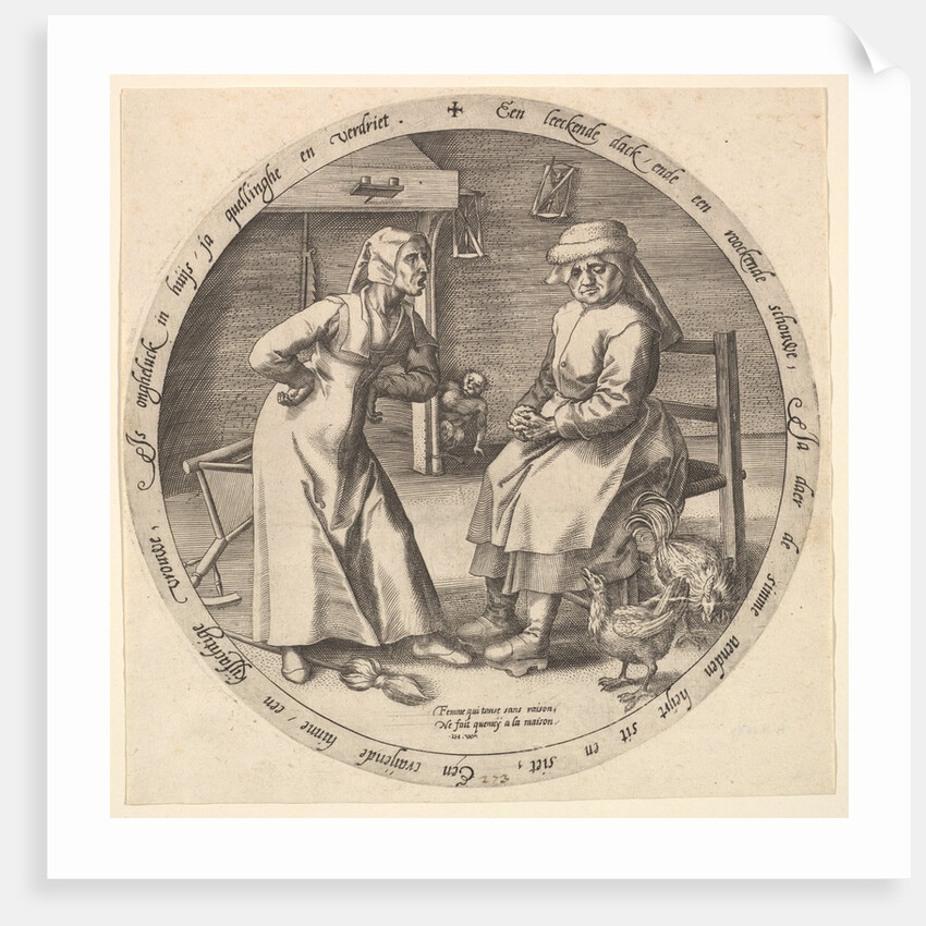 The Scolding Woman and the Cackling Hen, ca. 1568 by Jan Wierix