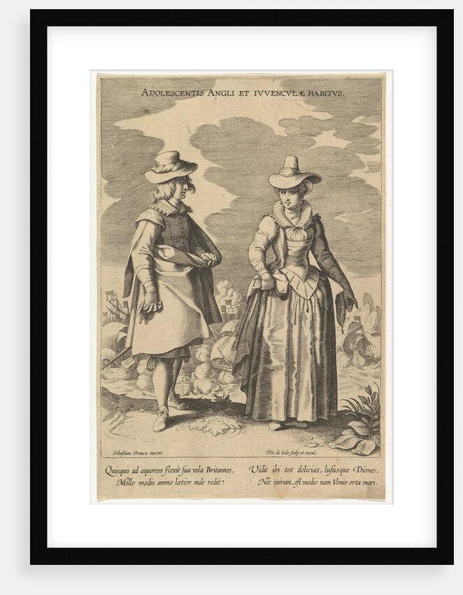 Adolescentis Angli et Iuvenculae Habitus, from Fashions of Different Nations by Pieter de Jode I