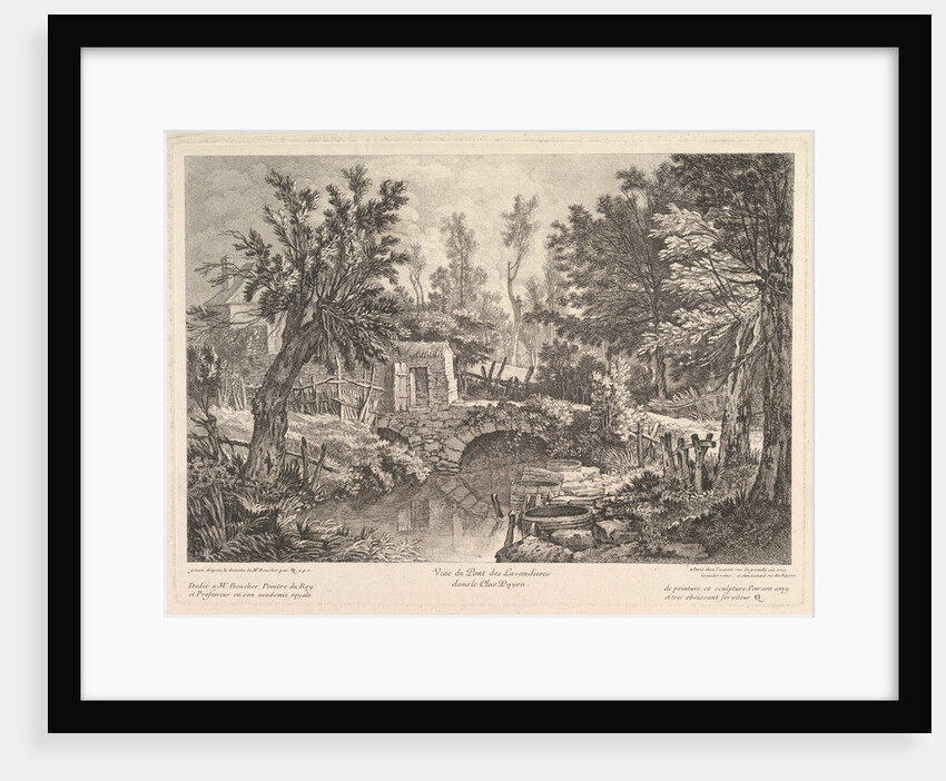View of the Lavandieres Bridge at the Peasant House, mid-18th century by Quentin Pierre Chedel