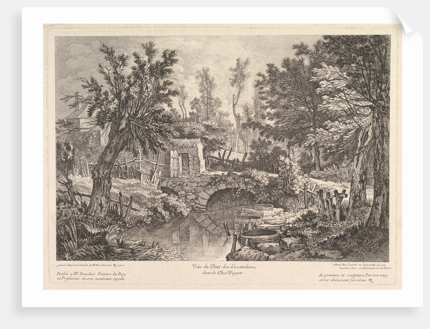 View of the Lavandieres Bridge at the Peasant House, mid-18th century by Quentin Pierre Chedel