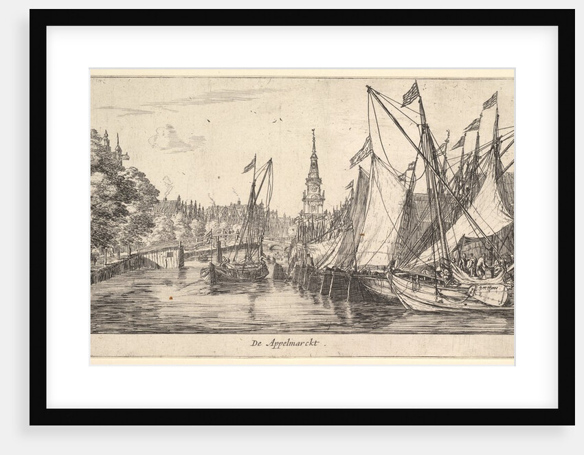 De Appelmarckt, from Views in Amsterdam, plate 6, ca. 1659/62 by Reinier Zeeman