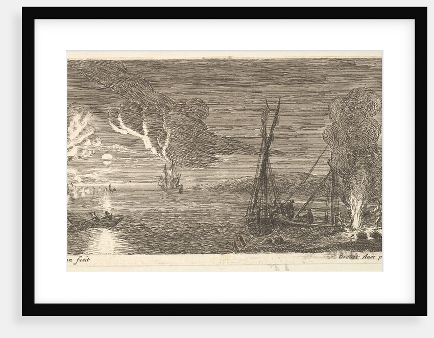 Night Scene with Fisherman Standing by a Fire, 17th century by Reinier Zeeman