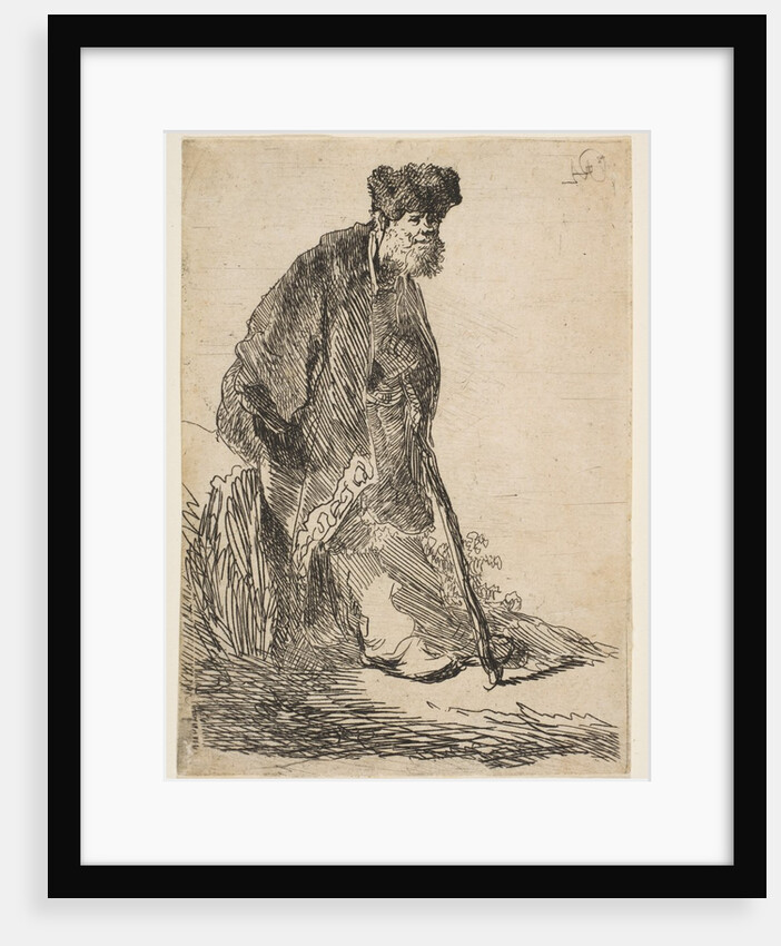 Man in a Coat and Fur Cap Leaning against a Bank, ca. 1630 by Rembrandt Harmensz van Rijn