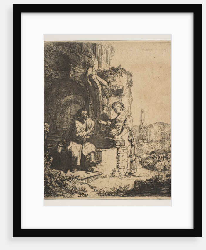 Christ and the Woman of Samaria among Ruins by Rembrandt Harmensz van Rijn