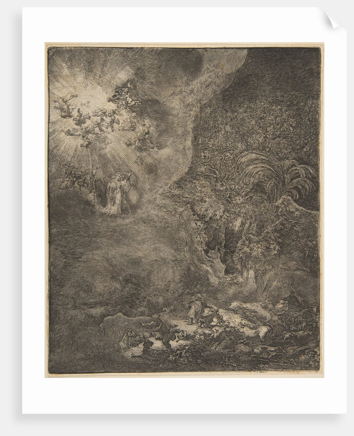 The Angel Appearing to the Shepherds by Rembrandt Harmensz van Rijn