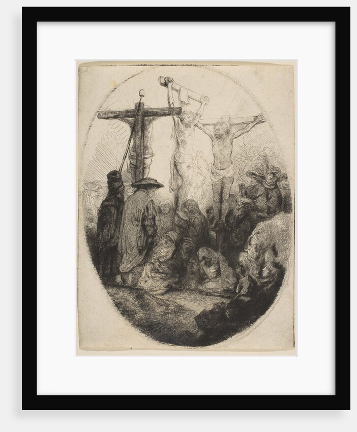 Christ Crucified Between Two Thieves; oval plate, ca. 1641 by Rembrandt Harmensz van Rijn