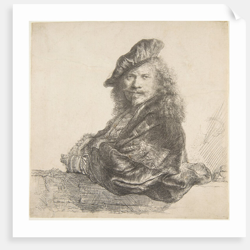 Self-Portrait, Leaning on a Stone Wall, 1639 by Rembrandt Harmensz van Rijn