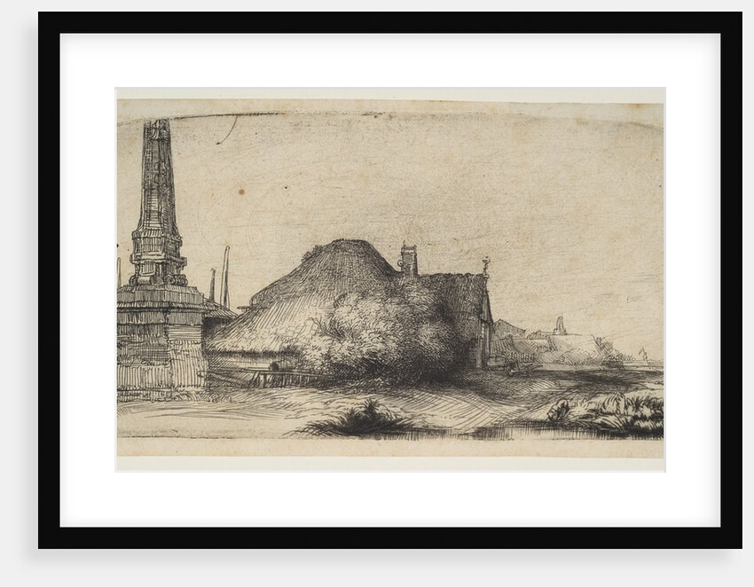 Cottage and Boundary Post on the Spaarndammerdijk, ca. 1650 by Rembrandt Harmensz van Rijn