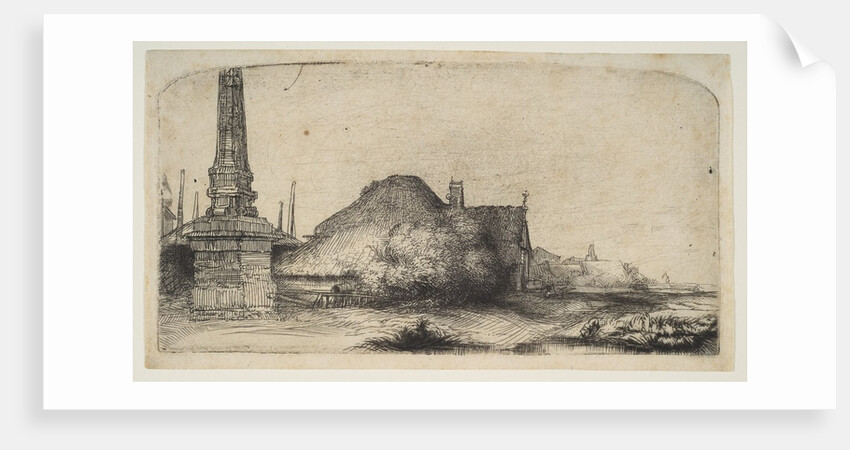 Cottage and Boundary Post on the Spaarndammerdijk, ca. 1650 by Rembrandt Harmensz van Rijn