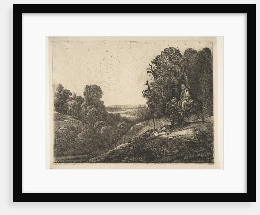 Flight into Egypt: Altered from Tobias and the Angel by Hercules Segers, ca. 1653 by Rembrandt Harmensz van Rijn