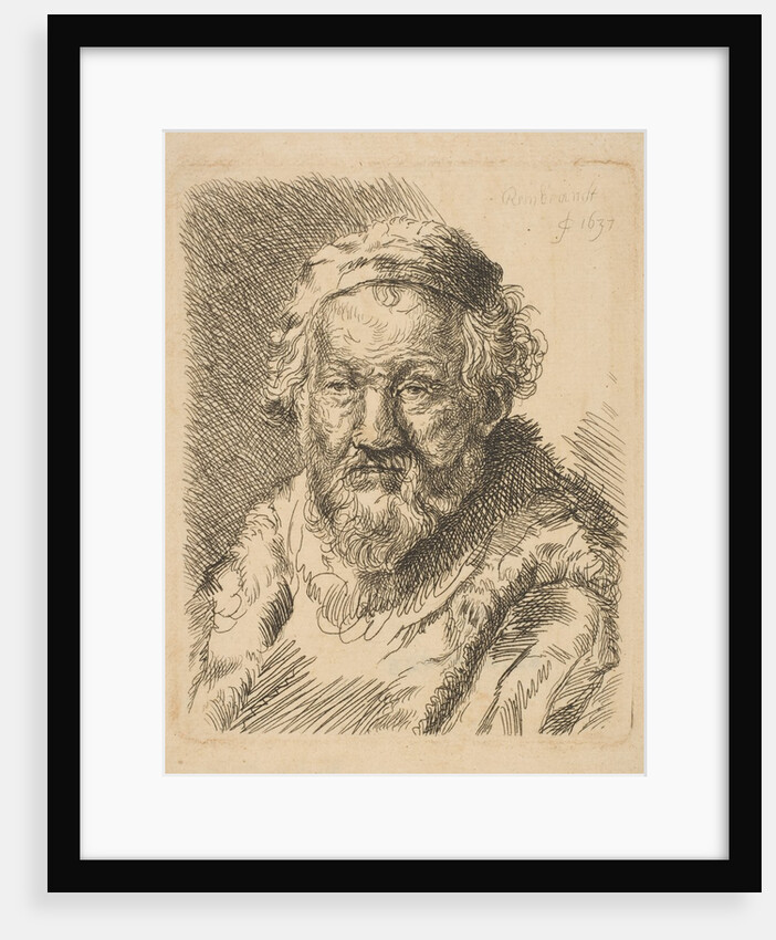 Bust of an Old Man in a Coat and Fur Collar by Workshop of Rembrandt