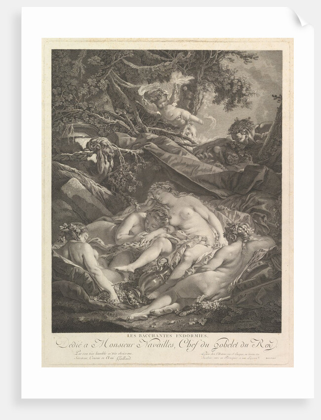Les Bacchantes Endormies, 18th century by Rene Gaillard