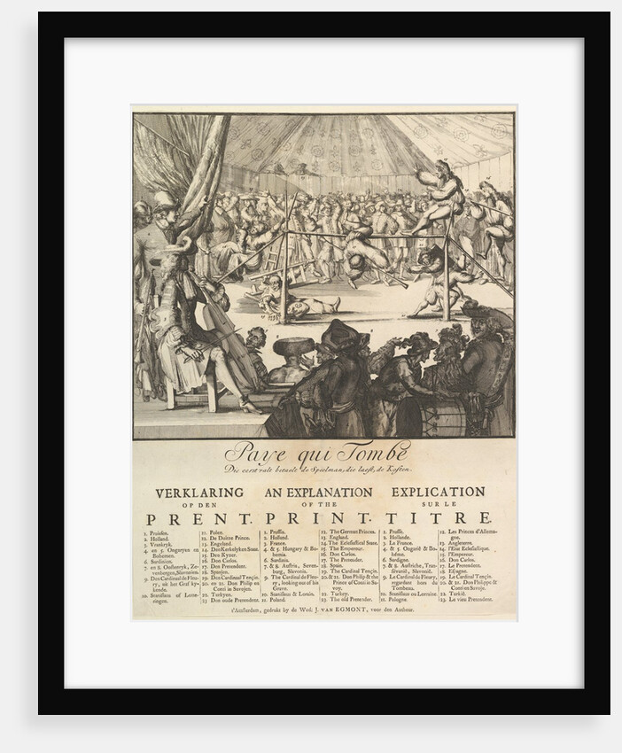 Paye qui Tombe: Die eerst valt betaelt de Speelman, die laest, de Koste by Romeyn de Hooghe