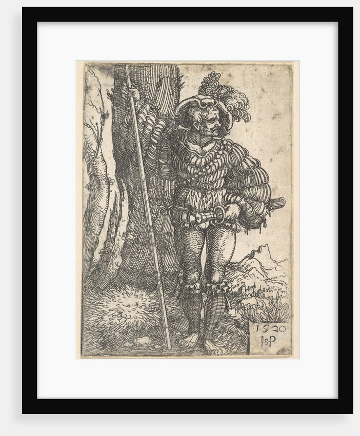 A Lansquenet Standing by a Tree, 1520 by Sebald Beham