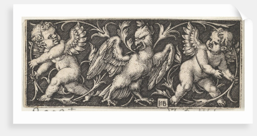 Horizontal Panel with an Eagle Flanked by Two Genii, 1544 by Sebald Beham
