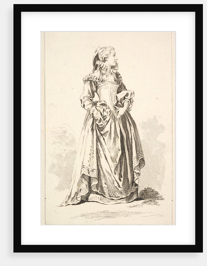 Ancienne Mode Françoise, from Recueil de diverses fig.res étrangeres Inventées par…, 18th century by Simon François Ravenet