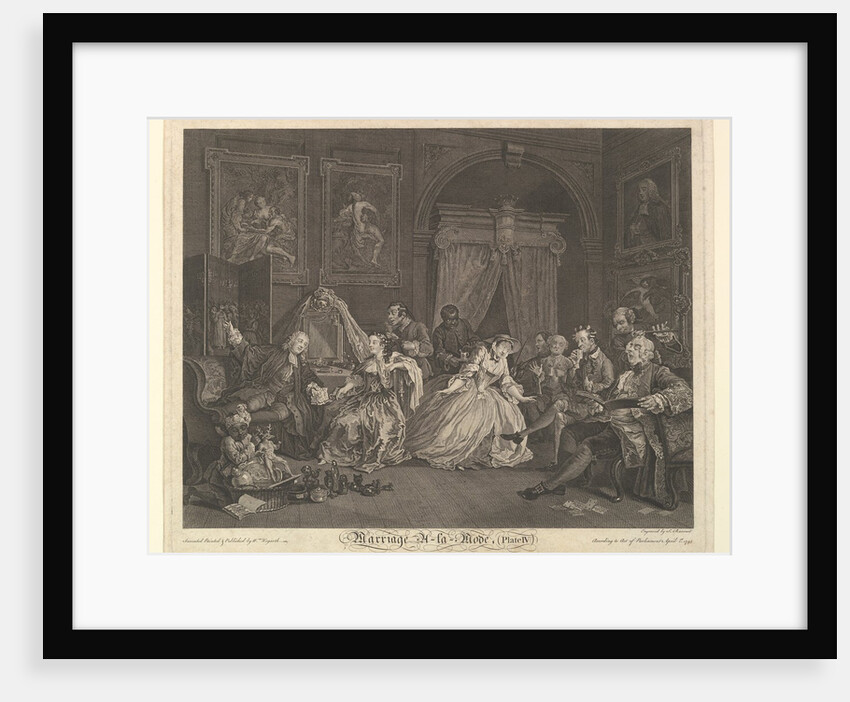 Marriage A-la-Mode, Plate IV, April 1, 1745 by Simon François Ravenet