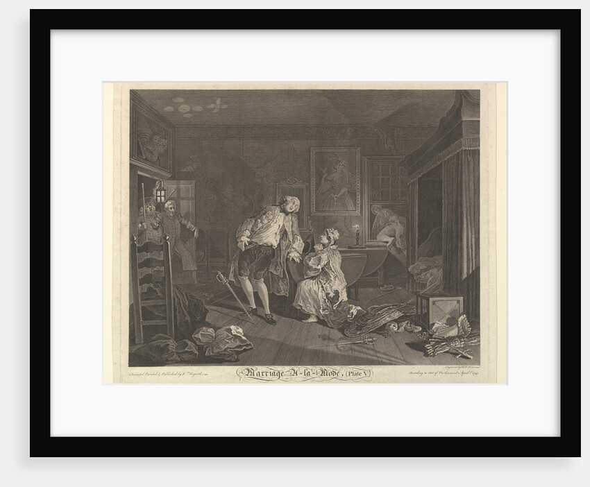 Marriage A-la-Mode, Plate V, April 1745 by Simon François Ravenet