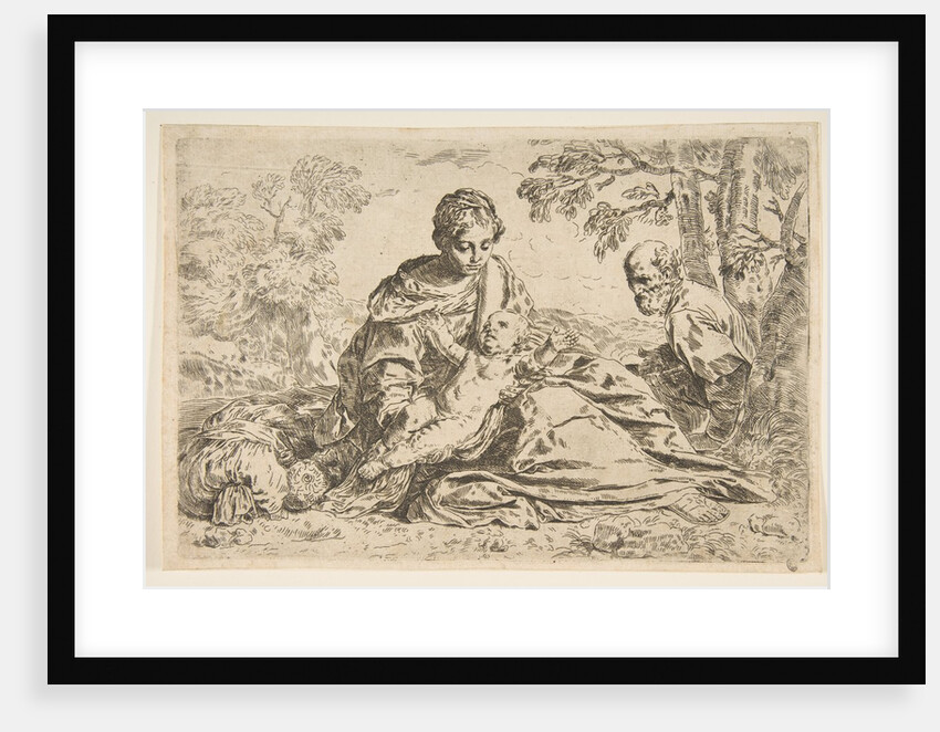 Rest on the flight into Egypt, Mary holding the infant Christ with St. Joseph …, ca.1640 or after by Unknown