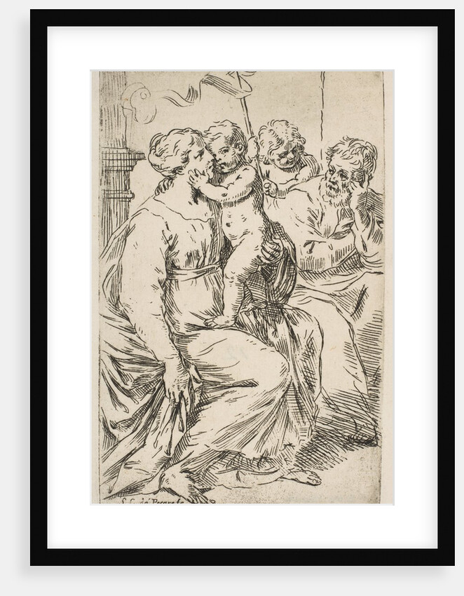 Holy Family with St. John the Baptist, ca. 1640-1642 by Simone Cantarini