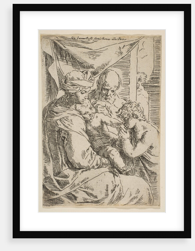 Holy Family with Saint John the Baptist kissing the infant Christ's hand, ca.1642 by Simone Cantarini
