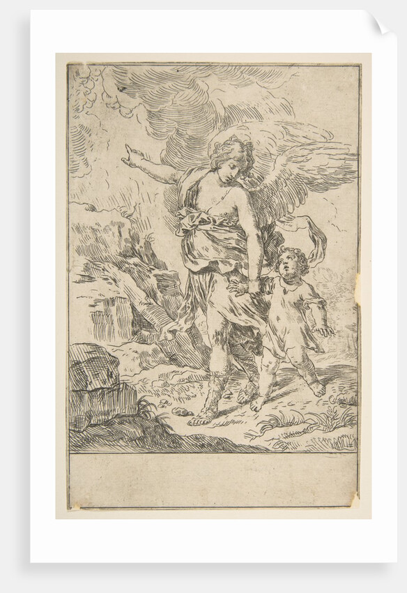 A guardian angel walking with a child, ca. 1640 by Simone Cantarini
