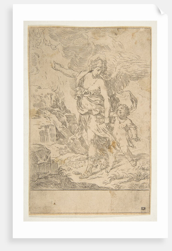 A guardian angel walking with a child, ca. 1640 by Simone Cantarini