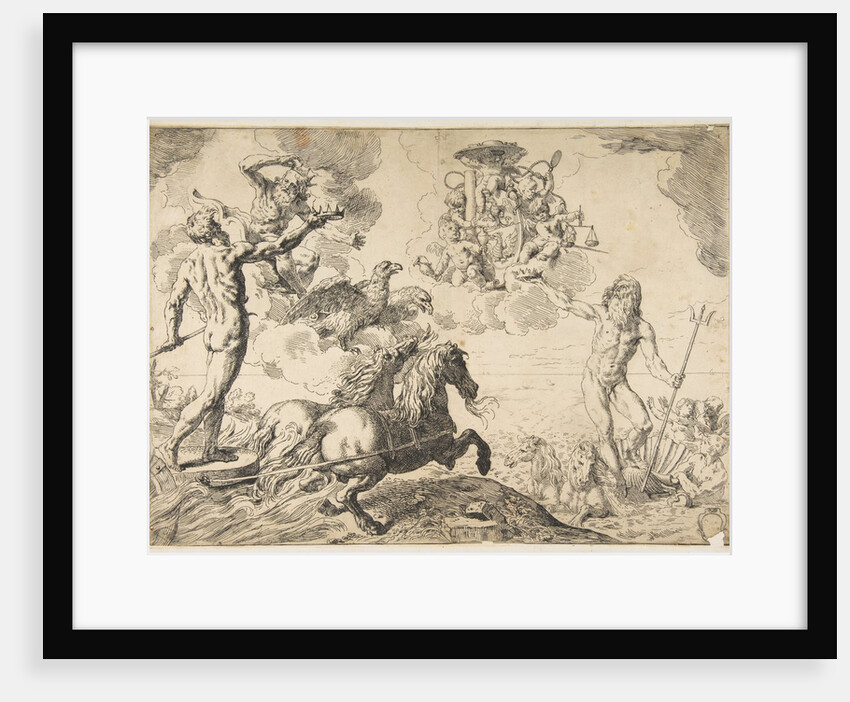 Jupiter, Neptune, and Pluto offering their crowns to the arms of Cardinal Borghese, 1642-43 by Simone Cantarini